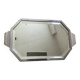 Plateau Art Déco miroir biseauté et laiton argenté