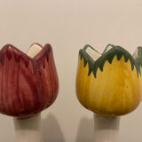 Vintage tulip candlesticks