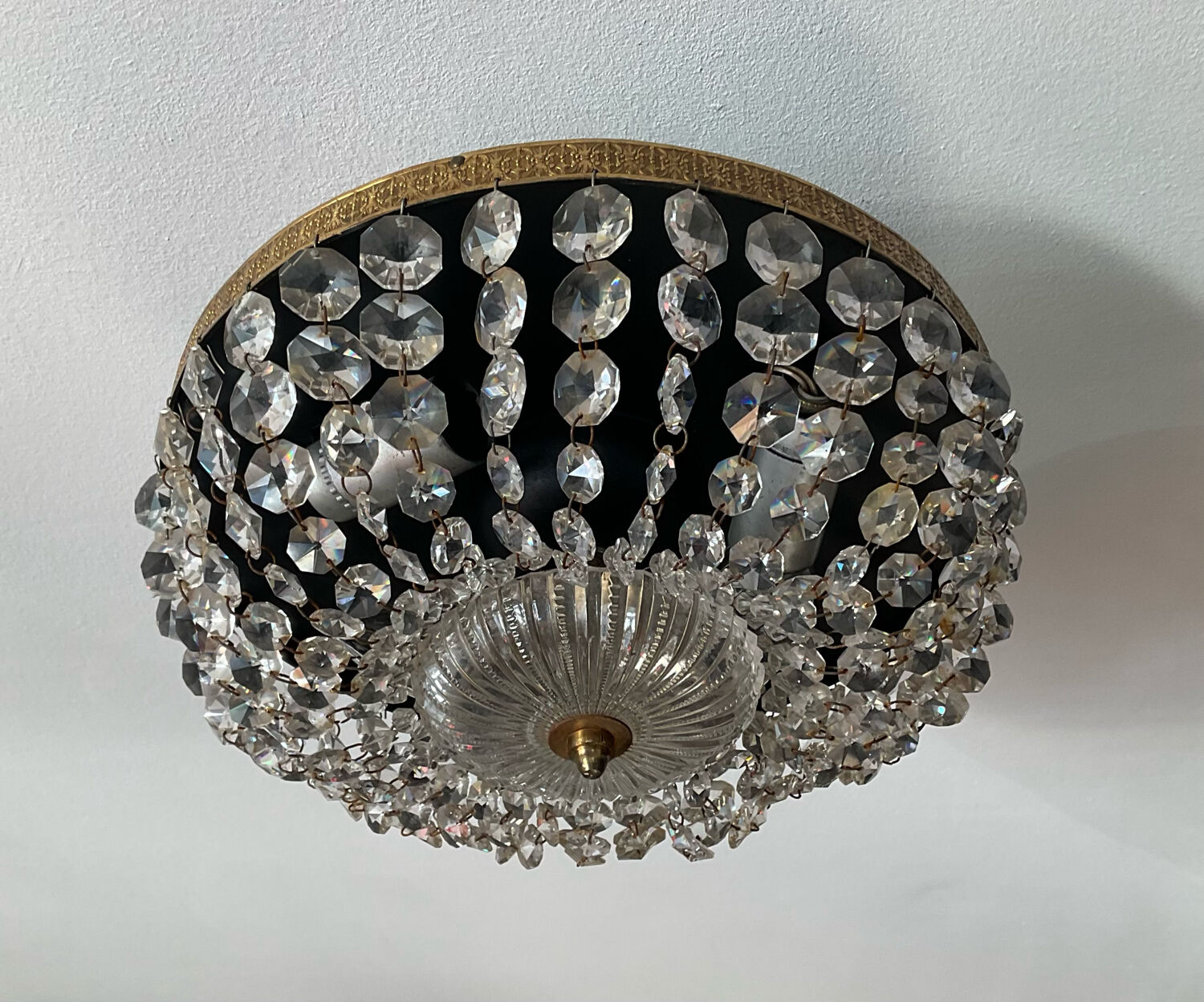 Ceiling lamp with tassels of the 70s