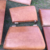 Club sofa in light brown cowhide leather