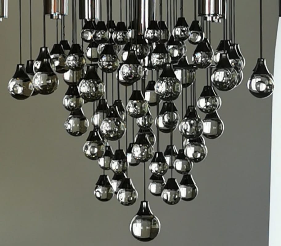 Murano 79-drop glass chandelier, circa 1965