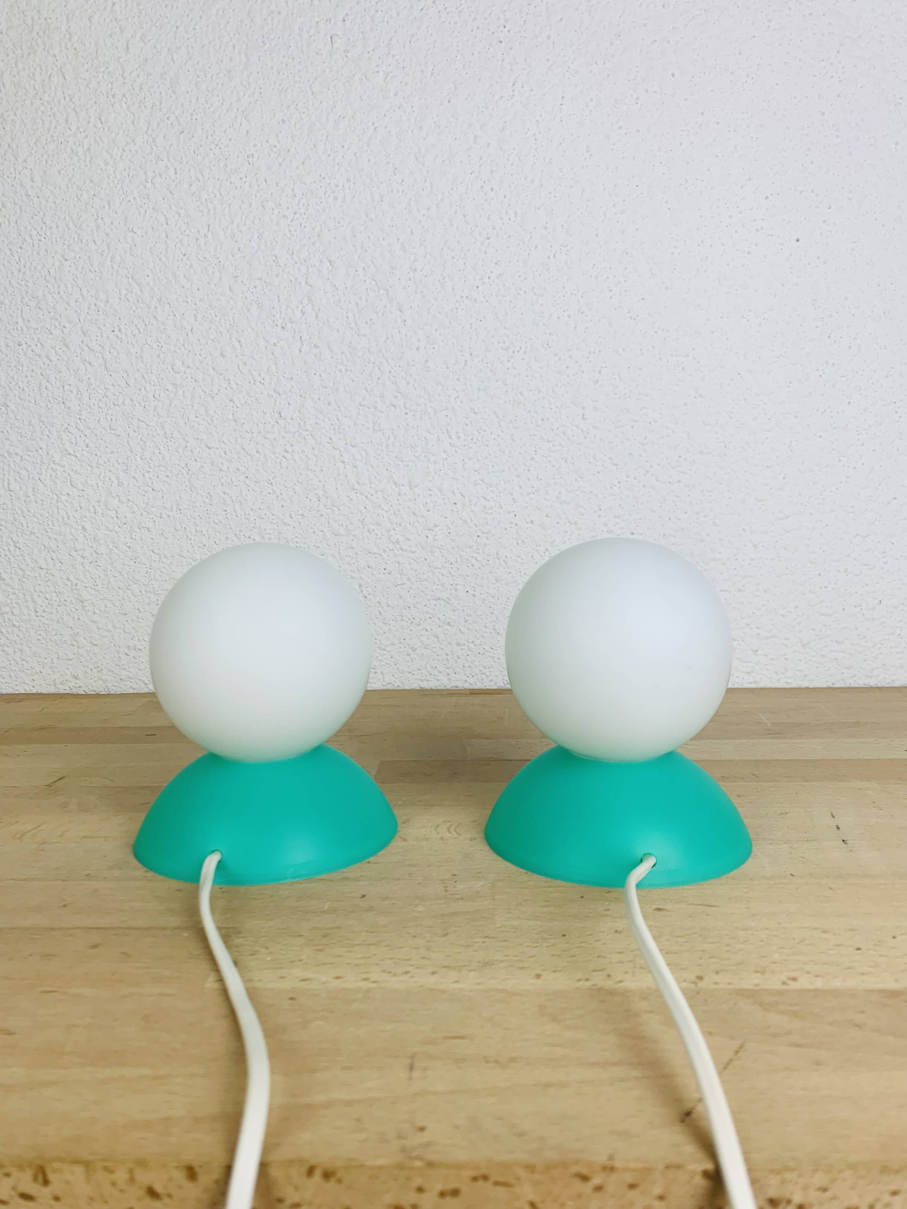 Paire de lampes boules style memphis, années 80