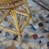 Vintage rattan stool