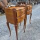 Pair of Louis XV style bedside tables in solid cherry wood.