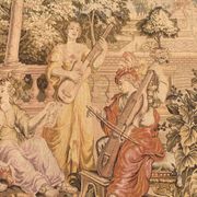 Grande tenture murale style aubusson scène musicale