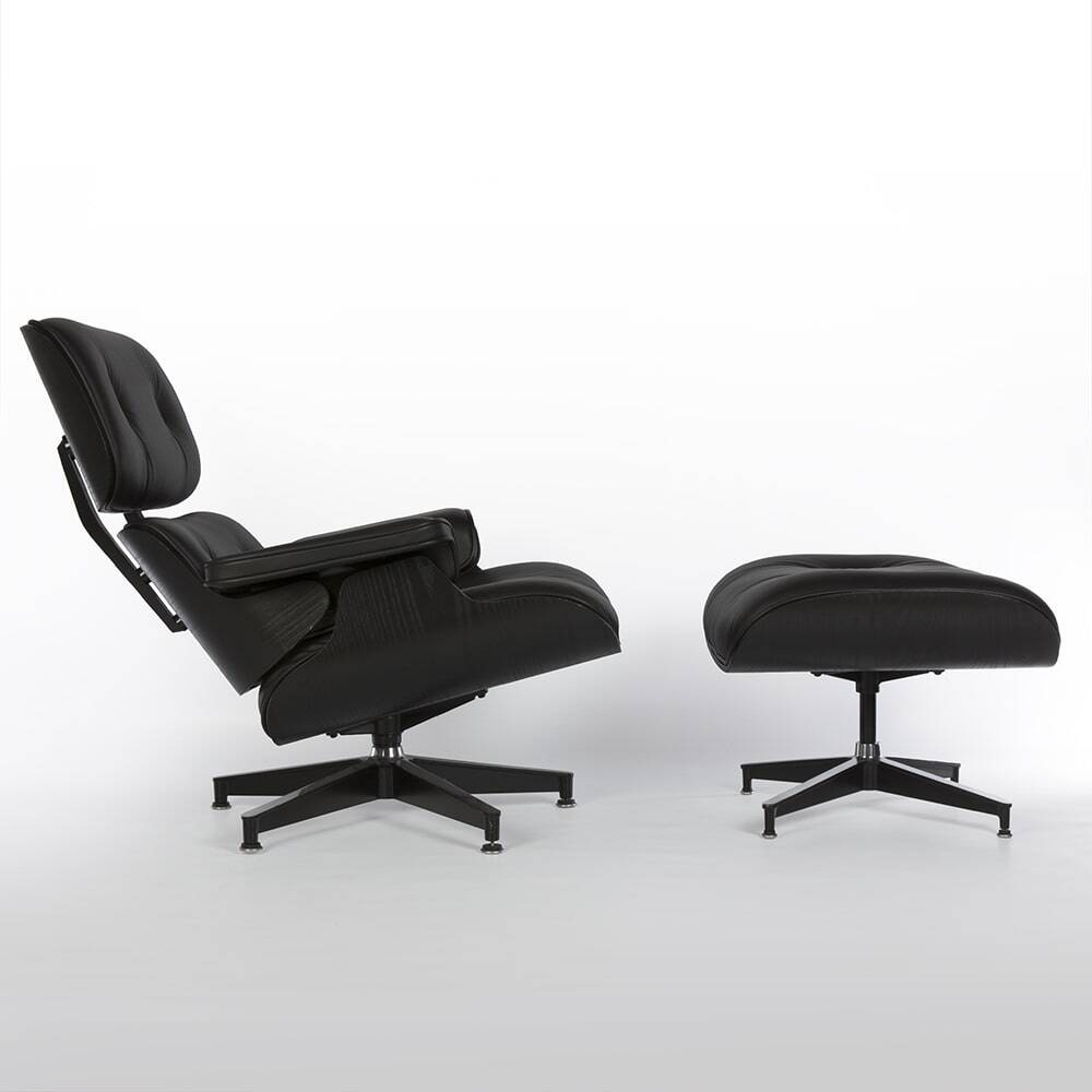 Special Edition All Black Herman Miller Eames Lounge Chair & Ottoman