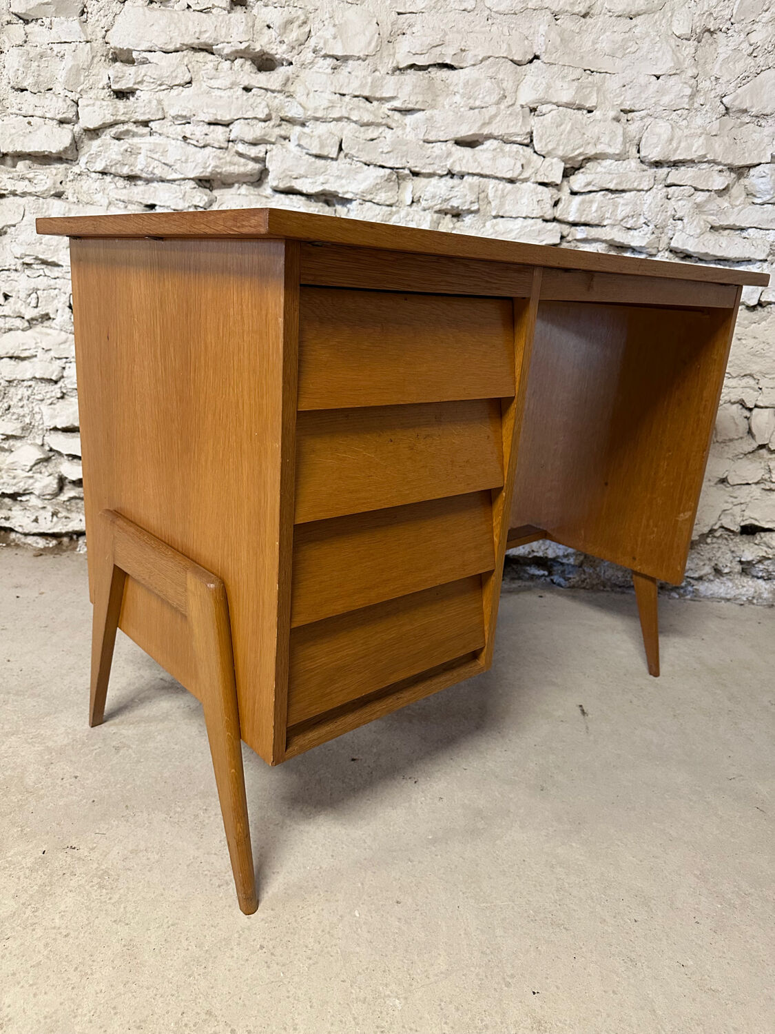 Child's desk 1950, vintage compass legs