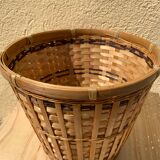 Basket high cache vintage rattan pot