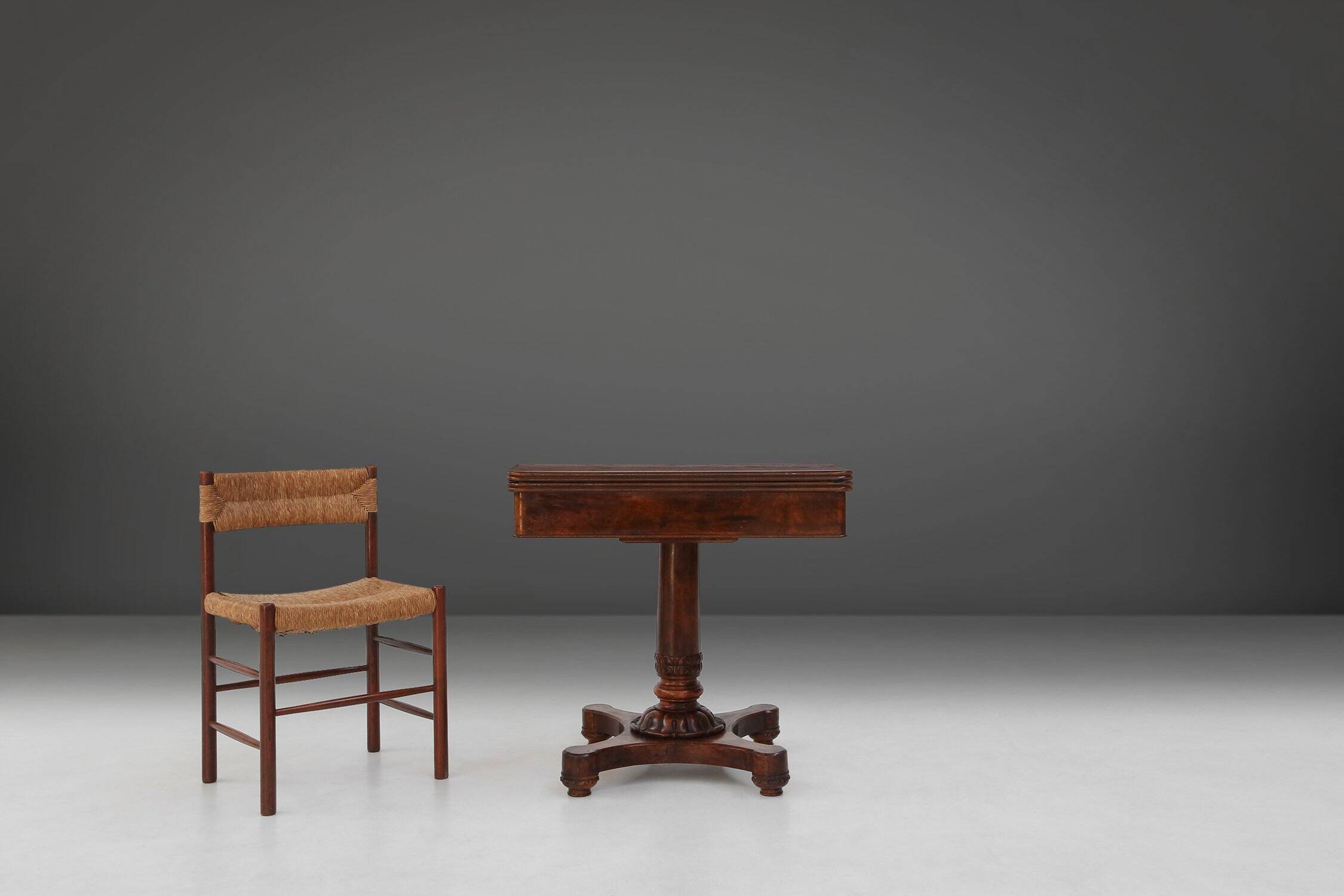 Victorian Burl Wood Folding Card Table, UK, 19th Century