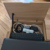 Habitat leather and wood office