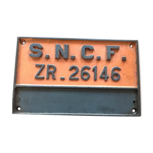 Plaque immatriculation train SNCF