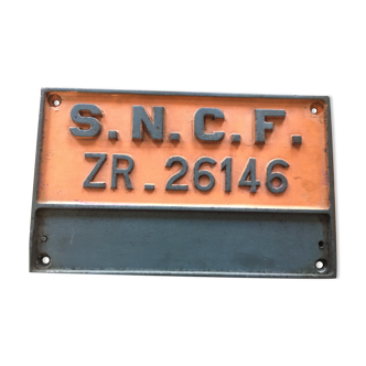 Plaque immatriculation train SNCF