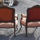 Bergères style Louis XV armchairs in Walnut