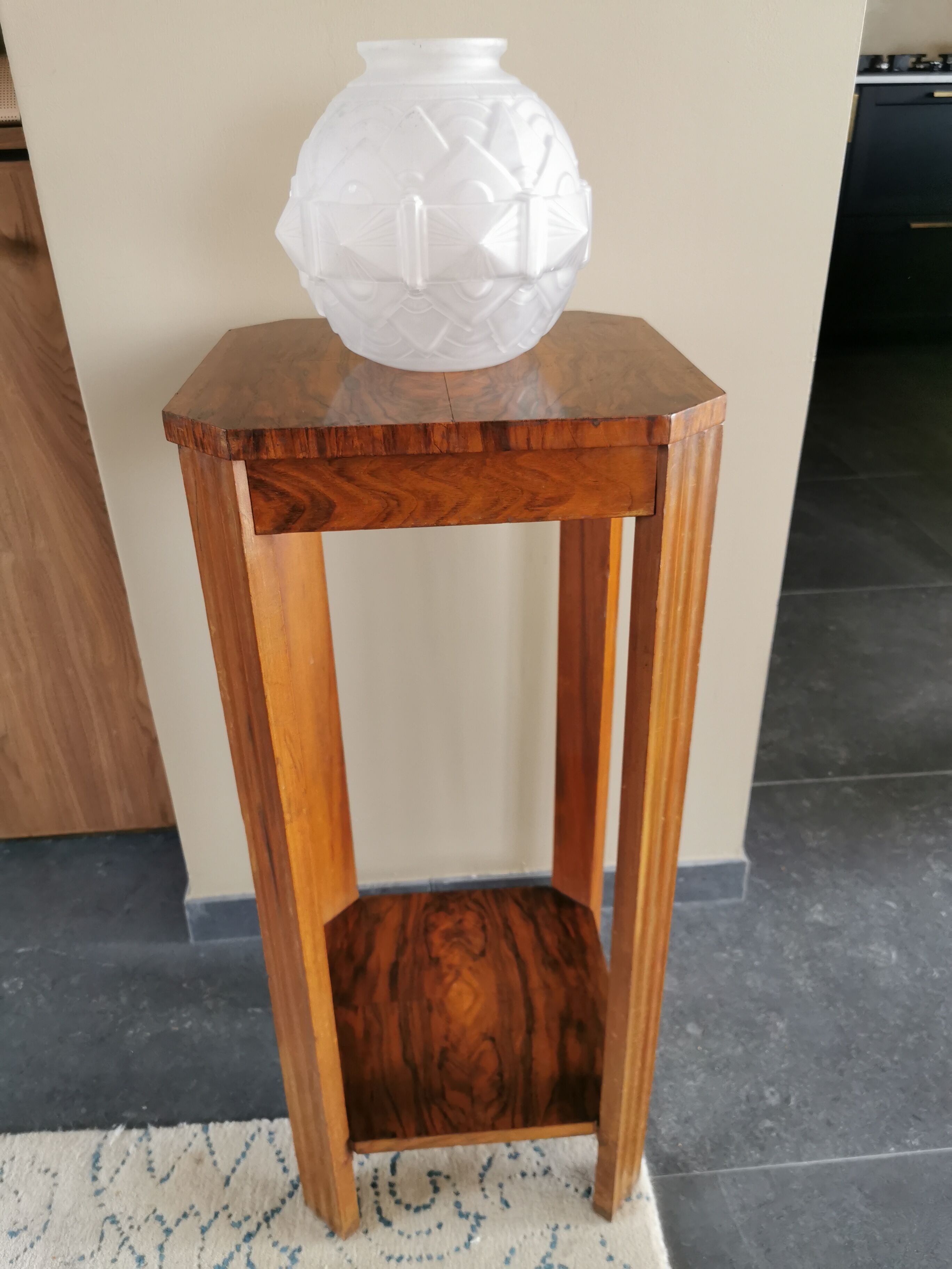 High art deco walnut selette