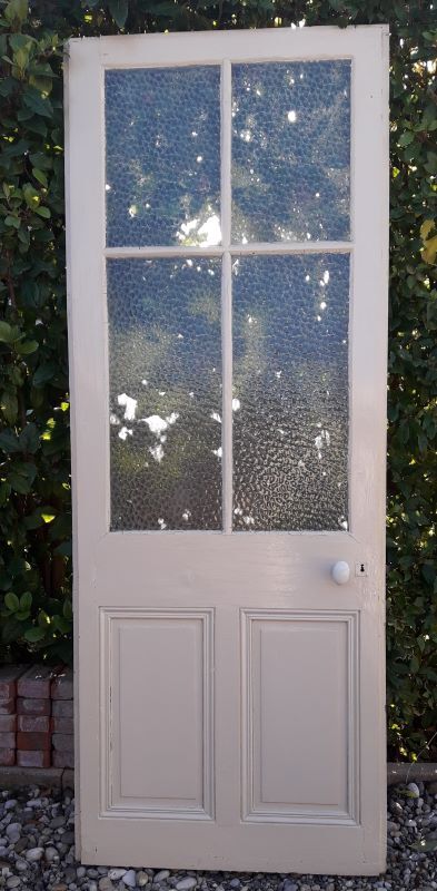 Glass door 82,8x215,3cm old translucent glazing