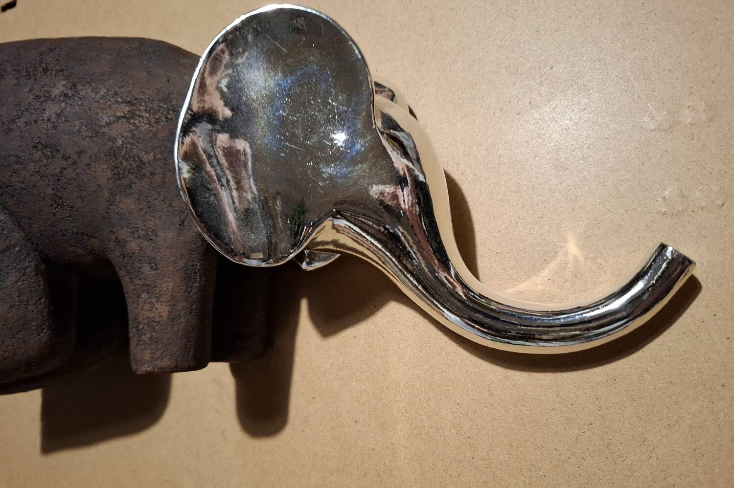 Wooden elephant bookends