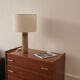 Lampe grès et jute tissée