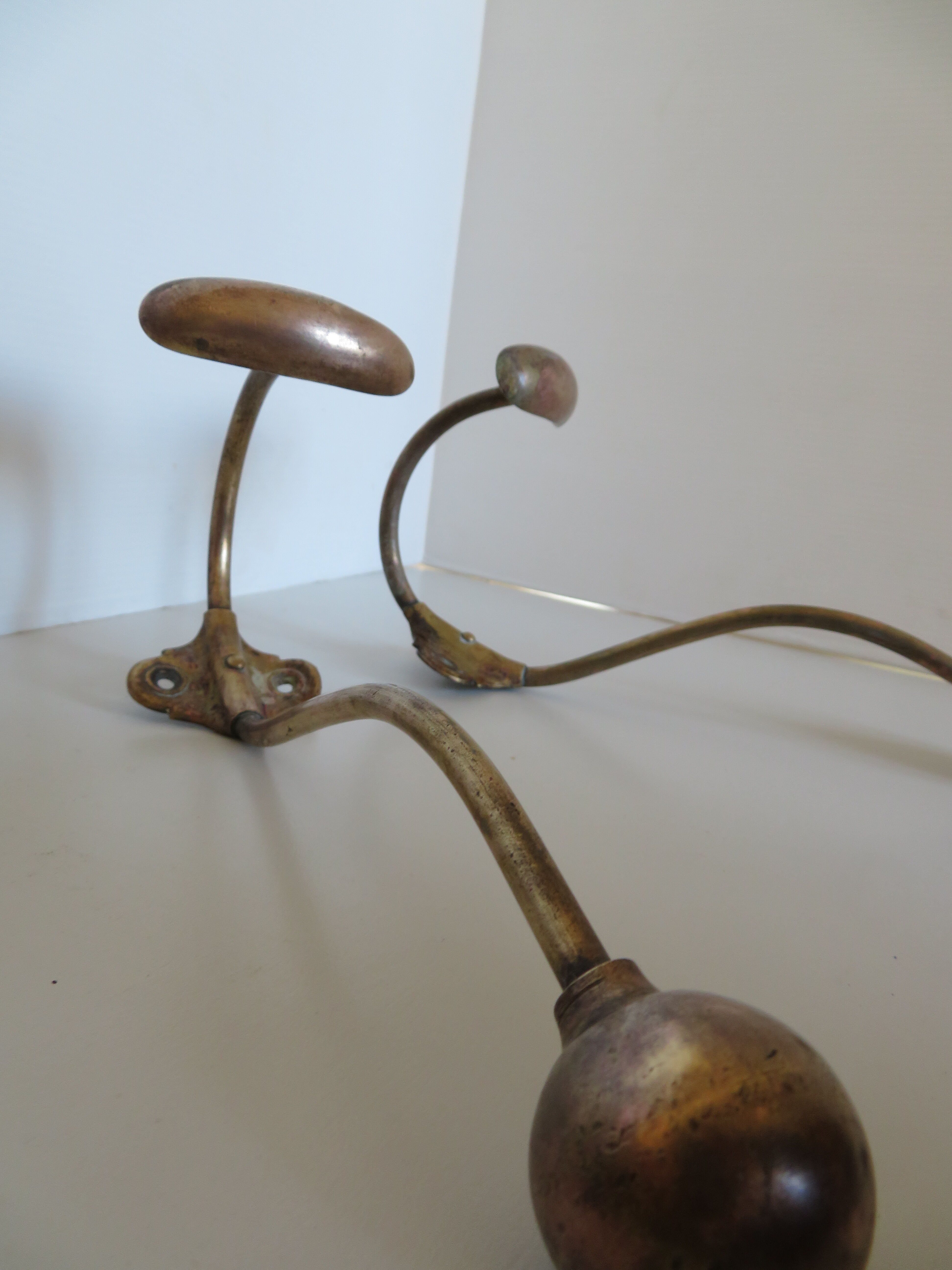 Pair of brass hooks
