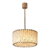 Kaiser Leuchten glass pendant lamp with nickel patina