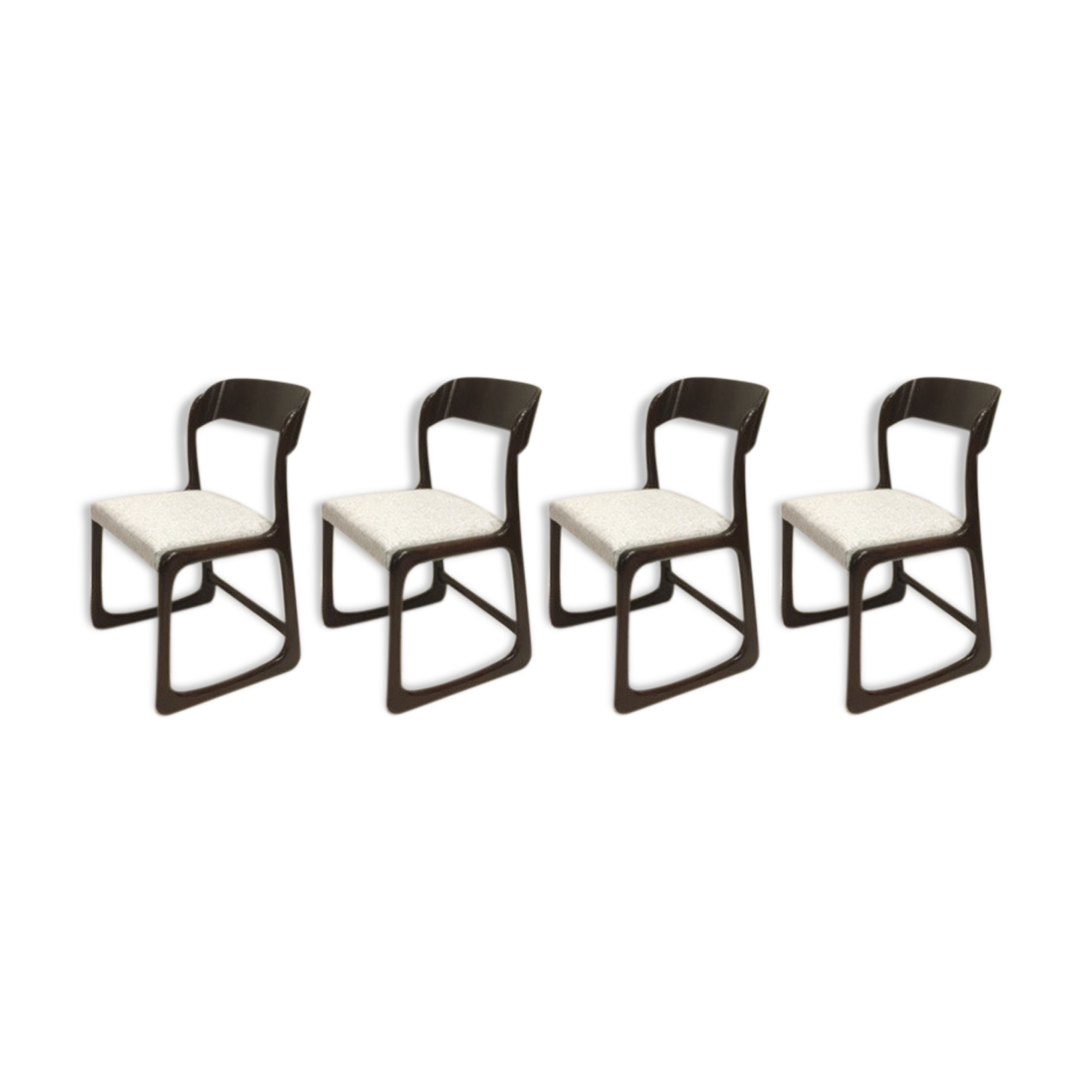 Series of 4 Retaped Baumann Chairs