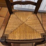 Chaises en merisier et paille