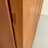 Antique modular shelf in solid French elm from the 60s, vintage