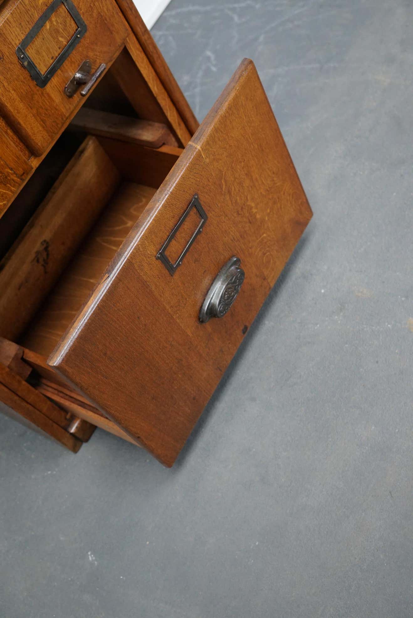 German oak drawer bank filing cabinet circa 1950