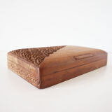 Antique chiseled wooden box