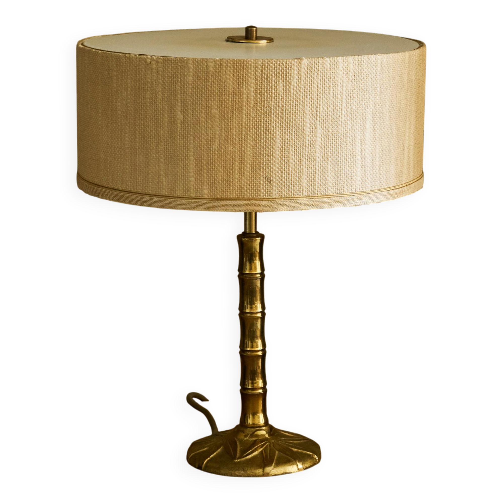 "Faux Bamboo" table lamp in patinated brass from the 1960s.