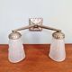 Art Deco double wall light in nickel-plated bronze, Lustrerie Bruxelloise, 1920-30
