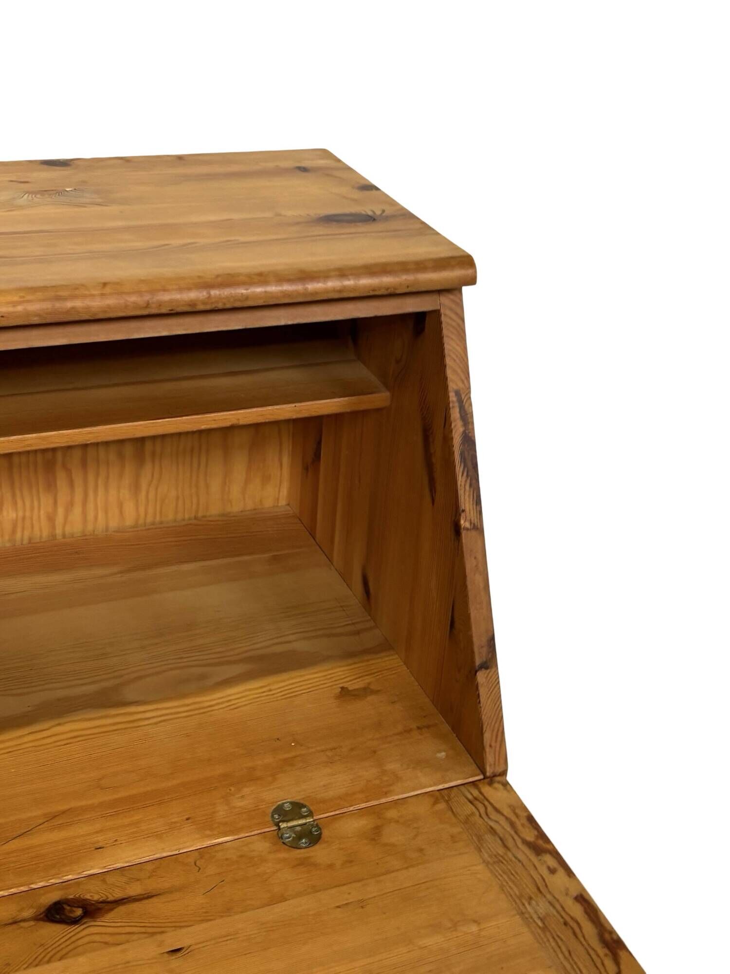 Vintage pine secretaire workstation desk, 1980s design
