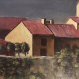 French vintage oil painting on canvas, signed A. Lahour, 1964