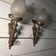 Pair of torch wall lights in Louis XVI style in 19th-century bronze.