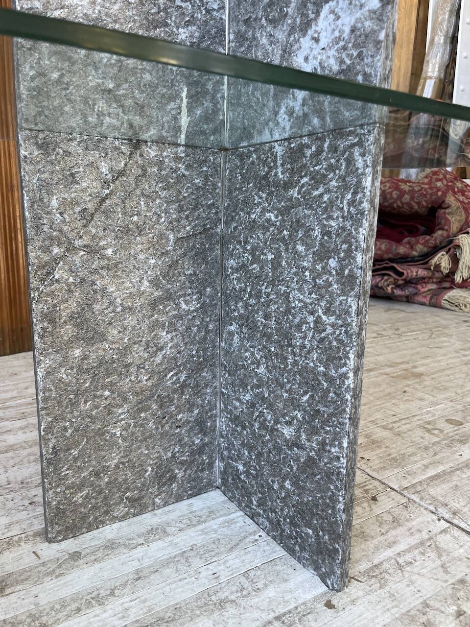 Roche Bobois stone and glass sculpture shelf 1970s