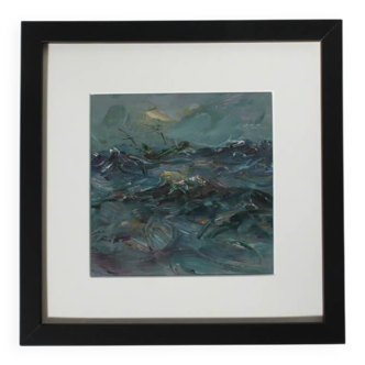 Oil Painting "The Dark Sea", 1960s, Latvia