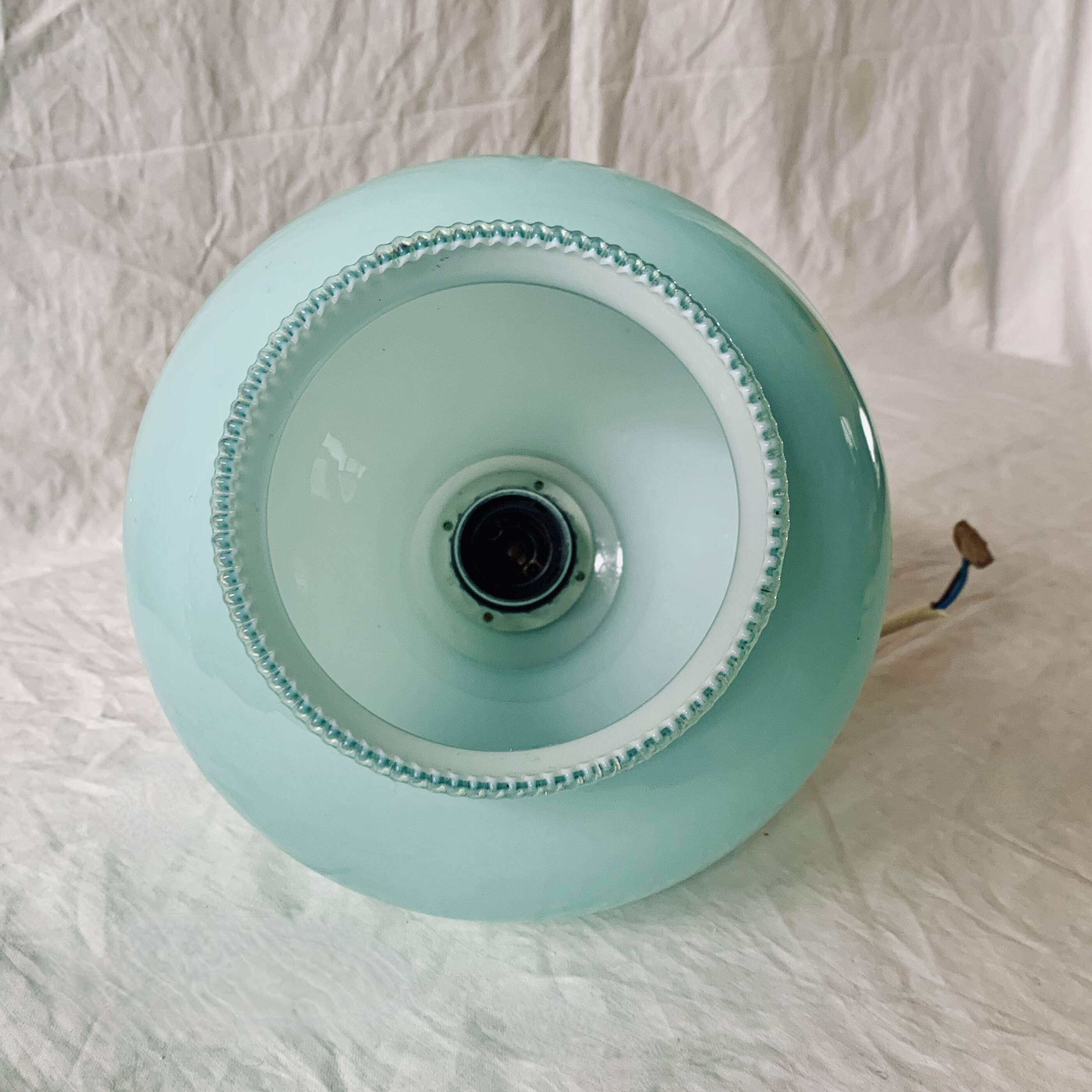 Suspension vintage en opaline verte