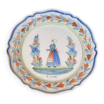Plat en faience de quimper début XXème