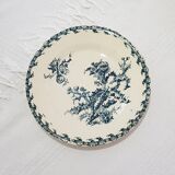 Mismatched lot of 4 flat plates of different earthenware factories, iron earth. Gien, Sarreguemines