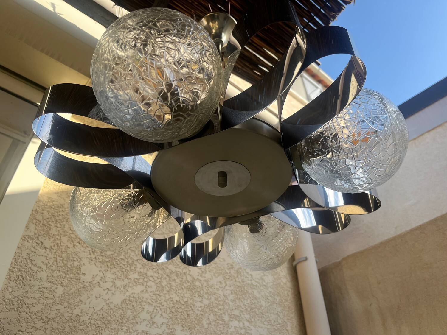 Chrome chandelier Space age 70s