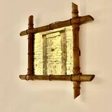Old quilted wooden mirror