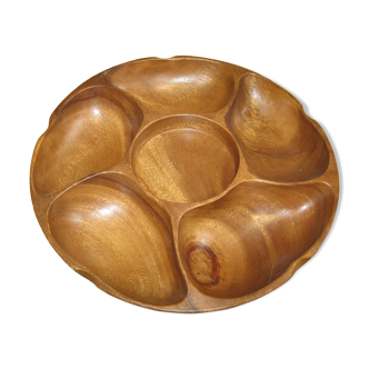 Turning wood dish for aperitif