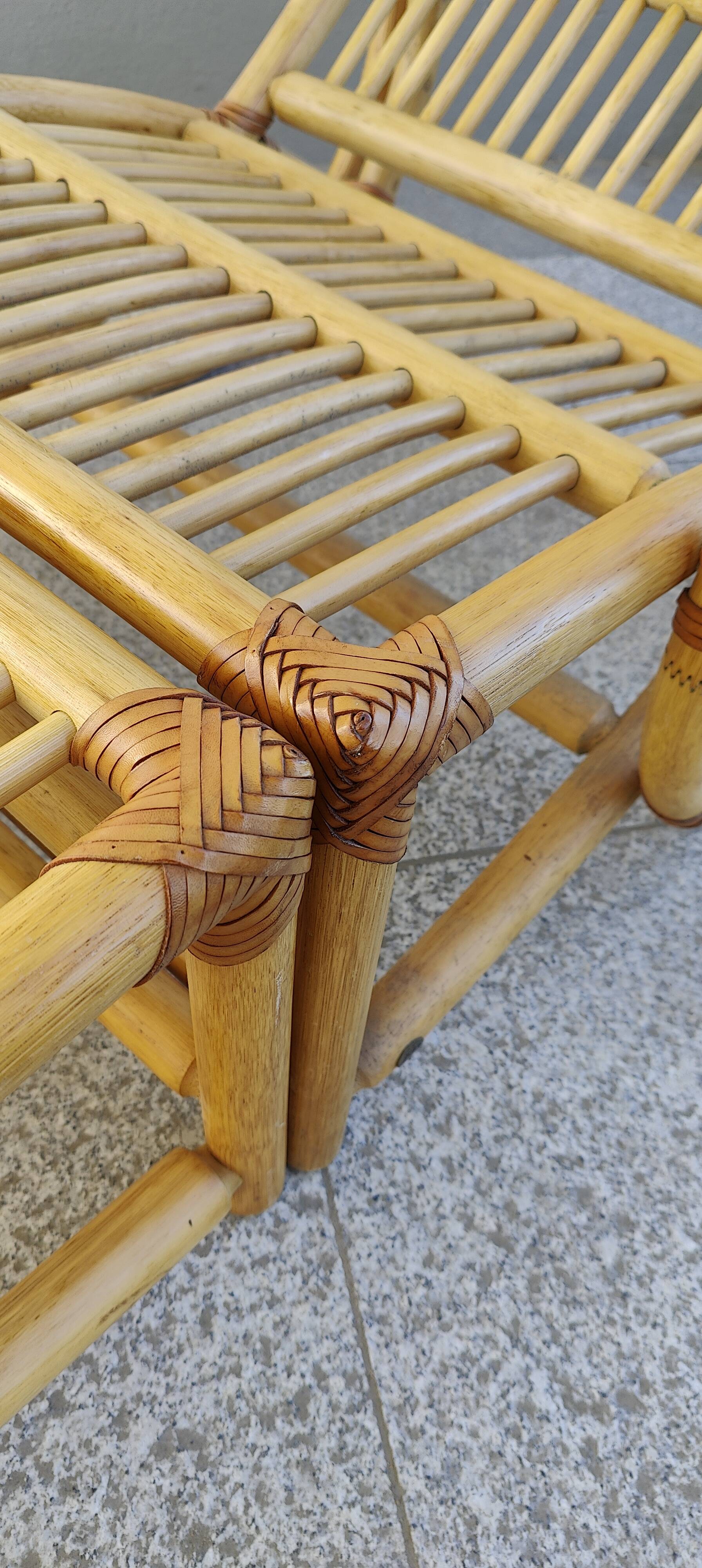 bamboo chair and footstool