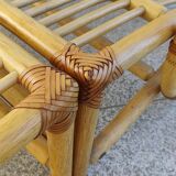 Fauteuil et repose-pieds en bambou