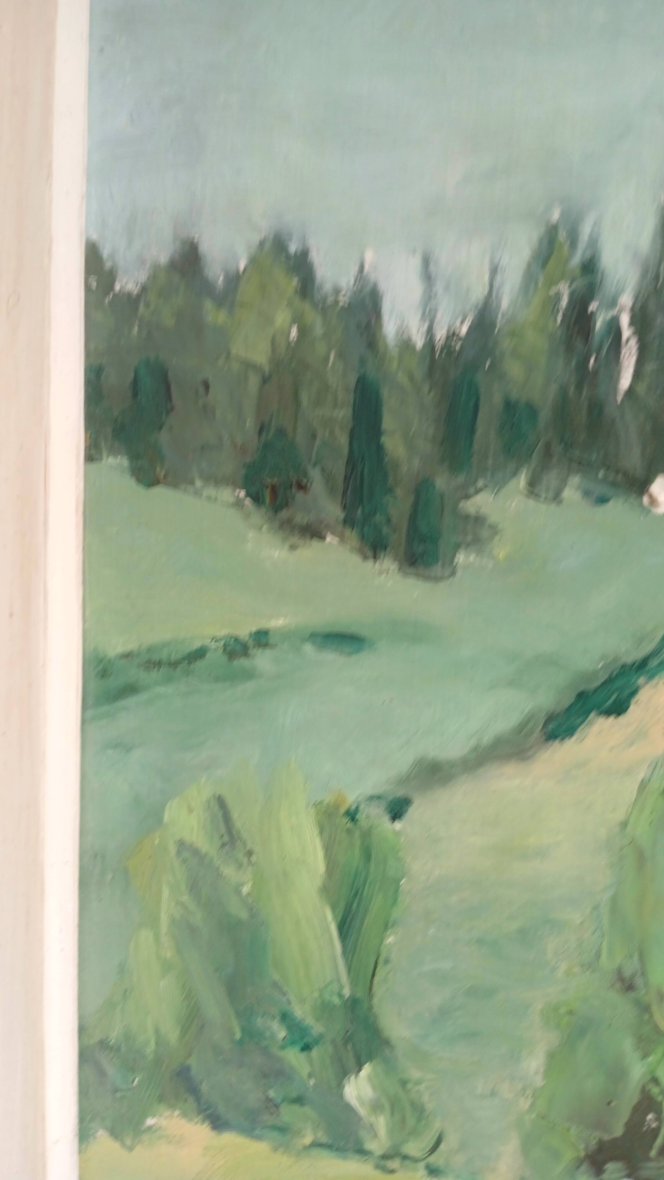 Huile sur bois post-impressionniste encadrée