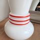 Vintage white opaline vase with red trim 29 cm White Opaline Va