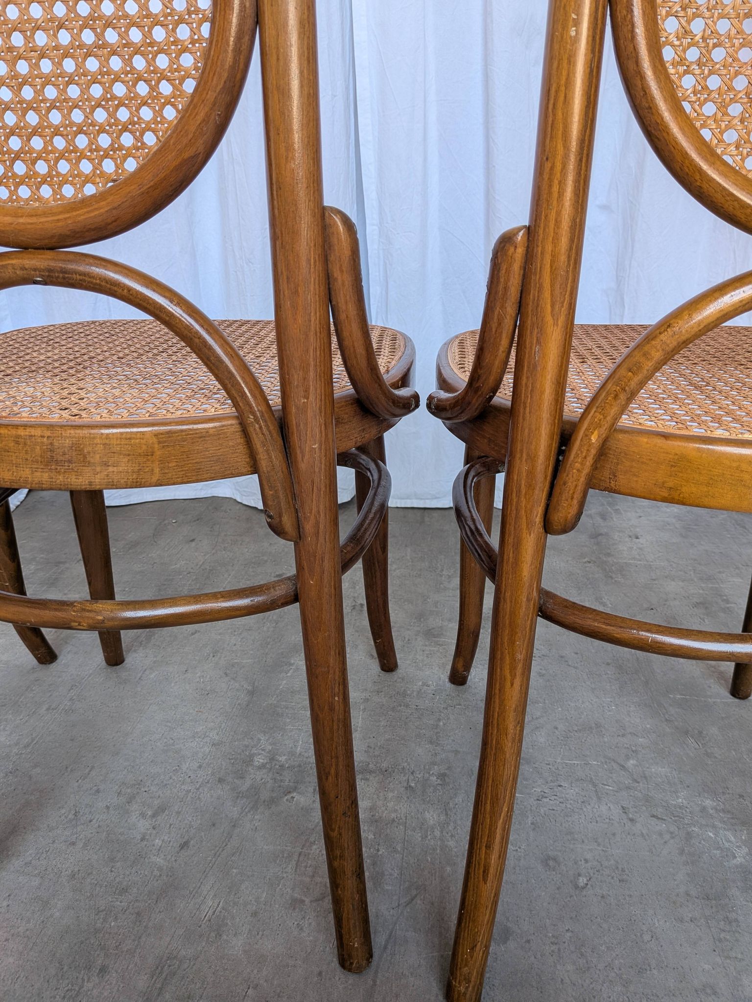 Set of 6 Mid-century Bentwood Cane Dining Chair, Thonet Style, 1970s Yugosl