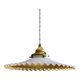 Old opaline pendant lamp painted white and gold - new cable and socket