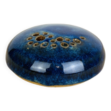 Blue ceramic flower spike ball vase, 7 soleils workshop