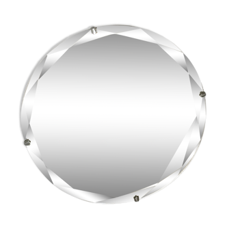 Bevelled round mirror 46x46cm