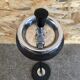 Old Ashtray On Foot Metal Black + Ashtray Chrome 70s Vintage